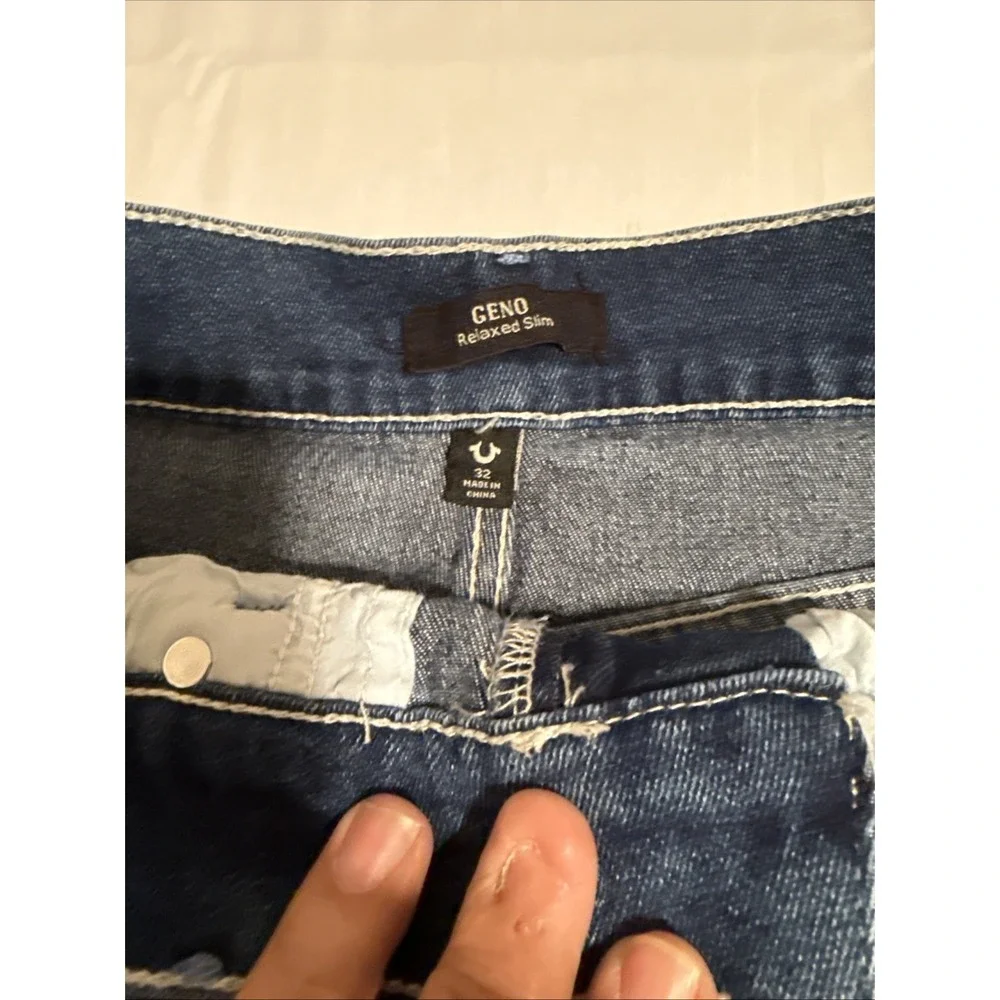 JEANS RELAXED SLIM True Religion Men's  32x32 Geno SN Flap Blue Denim